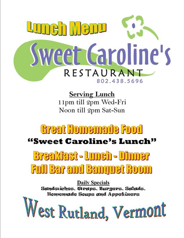 Carolines menu sweet Online Menu